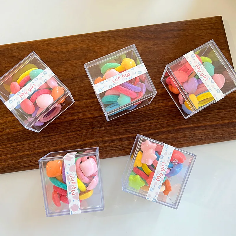 Colorful Candy Knocker Ball Hair Ties Bobbles 1box 10 Pieces Ponytail Holder with Balls for Kids