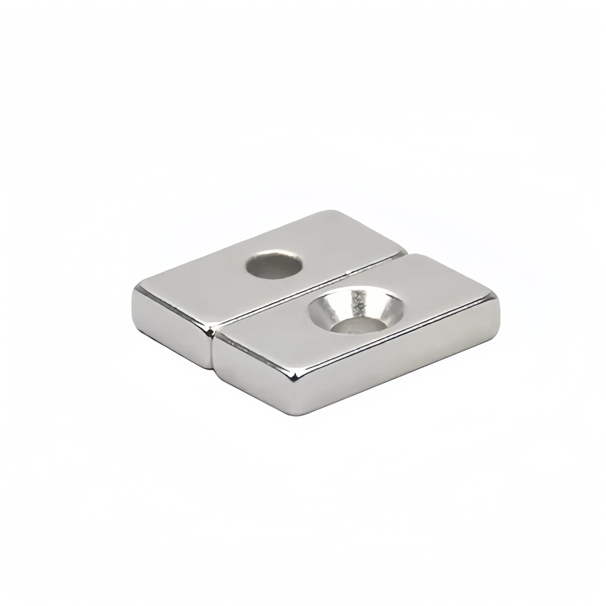 Strong Magnetic Square with Countersunk Hole Neodymium Magnet Rectangular Sheet Door Magnets for Furniture Cabinet Doors