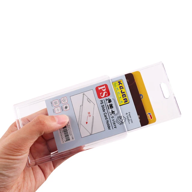 High Transparent PS ID Card Holder Waterproof Customizable