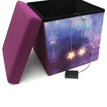 Custom Living Room Furniture Wholesale Folding Stool Ottoman Foot Stool Colorful Storage Box Designer Fabric Modern Home Storage