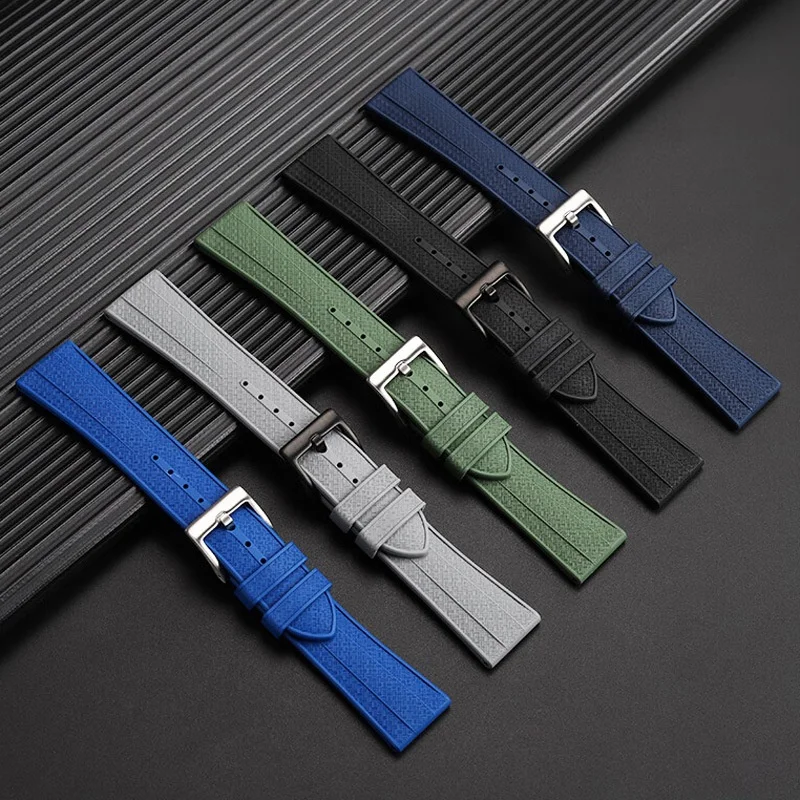 Bracelet de montre en caoutchouc FKM 20mm 22mm Logo personnalisé