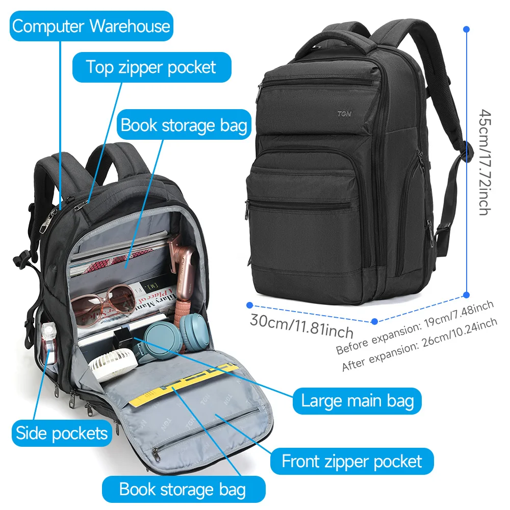 Tigernu Computer Backpack Large Capacity USB Charging