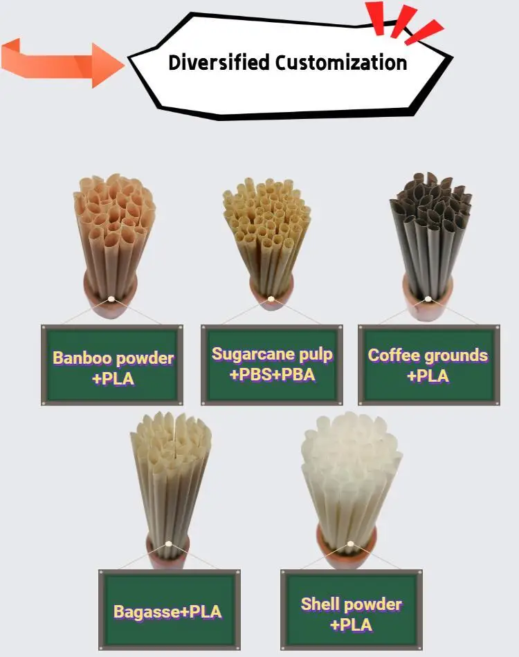 Compostable Pla Drinking Straw Individually Wrapped Paper Packaging
