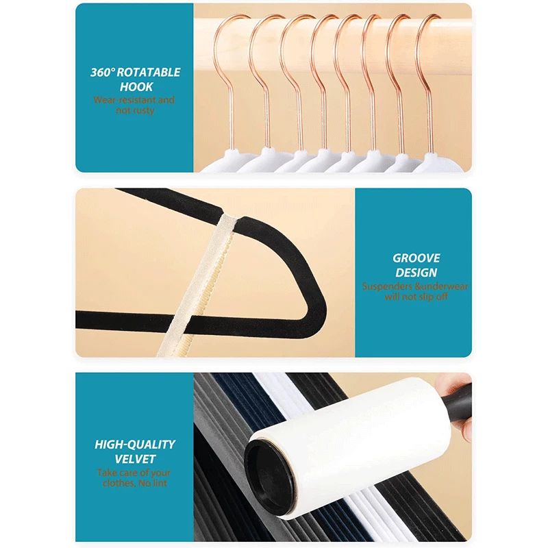Velvet Hangers 1 Pack Premium Clothes Hangers Nonslip Felt Hangers