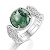 Anello in argento sterling s925 con muschio verde