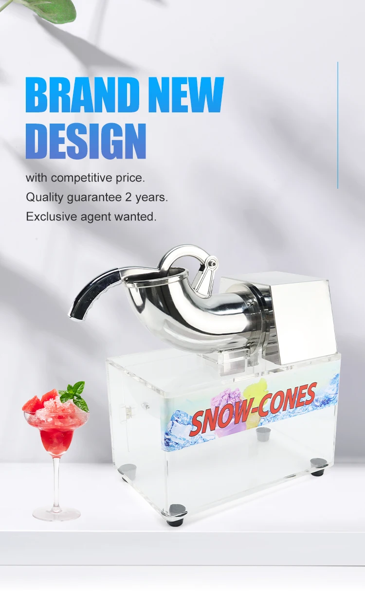 200kgs/h Commercial Automatic Ice Crusher Blender Block Ice Crushing