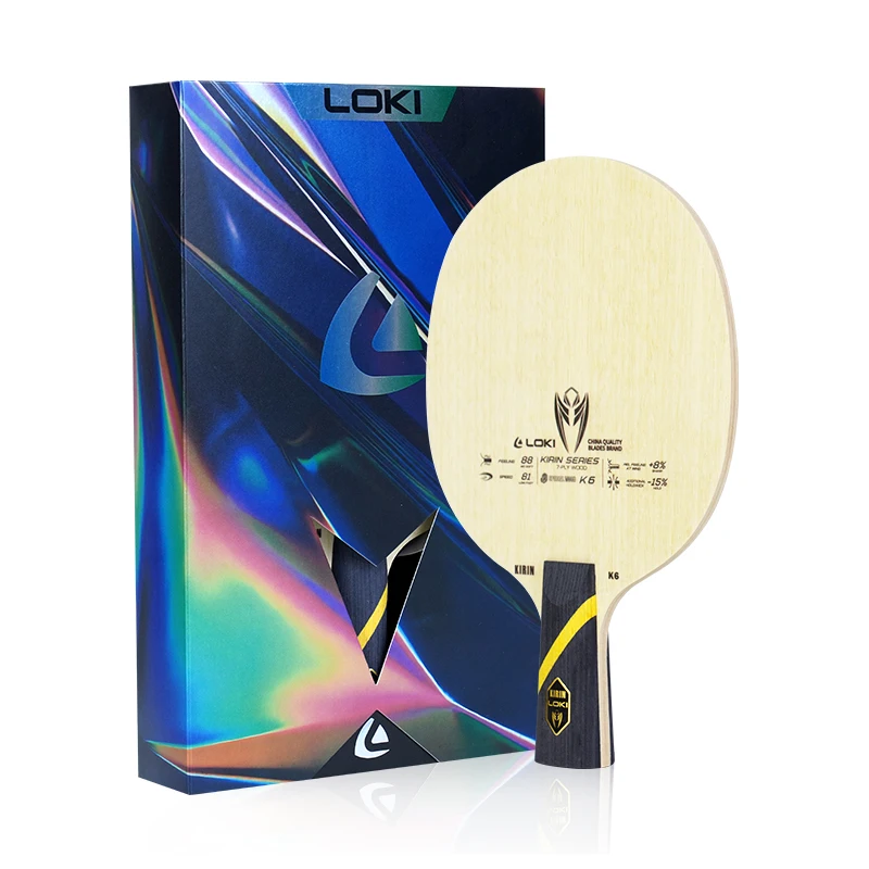 Loki K6 Table Tennis Blade - Professional Wood Paddle, 7-Ply Ayous