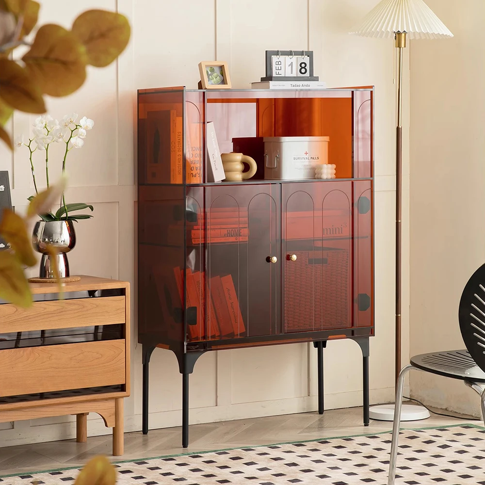 Modern Simple Tall Acrylic Sideboard Storage Cabinets for Home Bar Hotel Kitchen Wine Cabinet & Living Room Corner Application