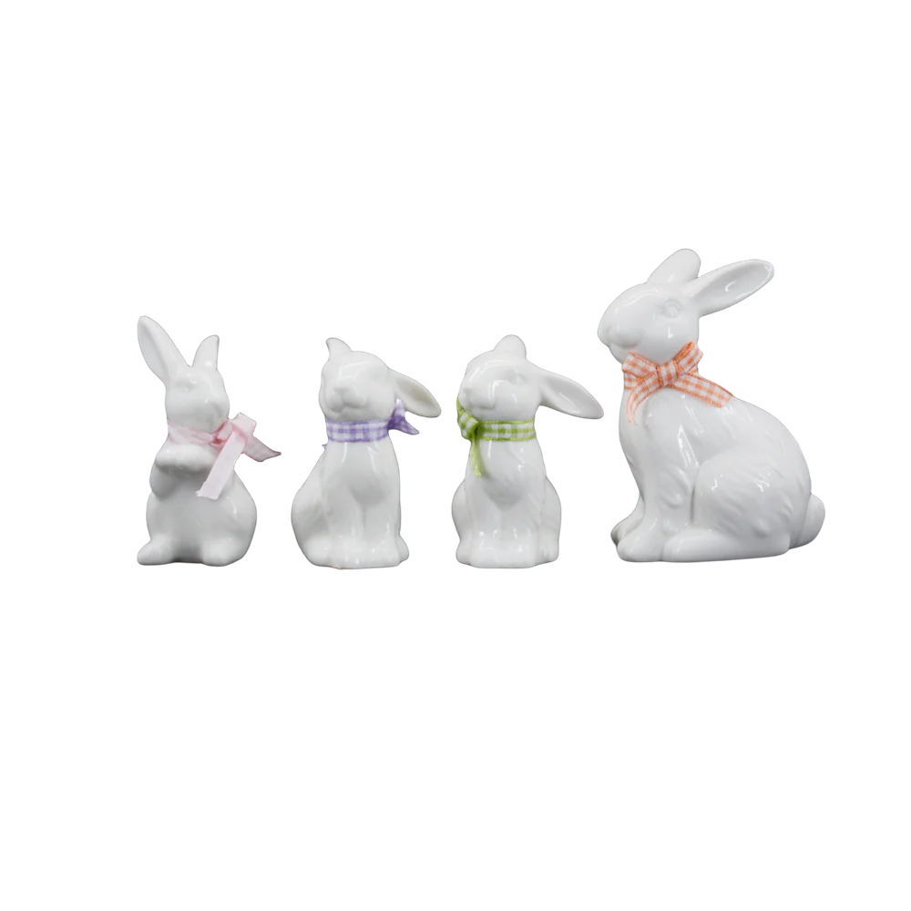 Factory OEM Custom Easter Rabbit Ceramics Decorative Bunny Ornaments Standing