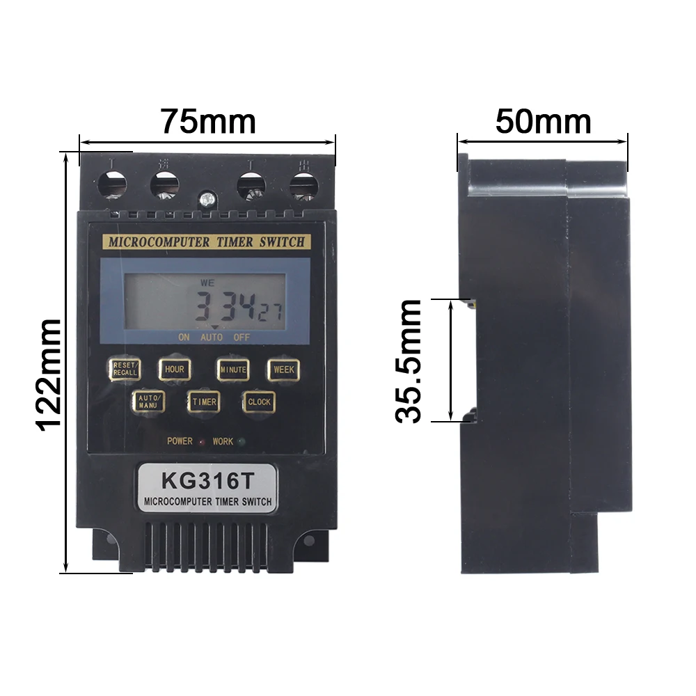 KG316T 220V LCD Digital Weekly Programmable Control Power Timer Switch ...
