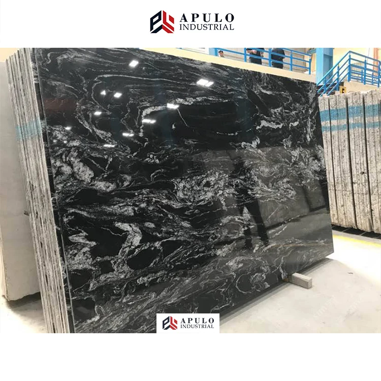 Factory Direct Cheap Price River Black Granite Slab Marble Belvedere Nepal Pakistani Zebrino Black and Gold Marble