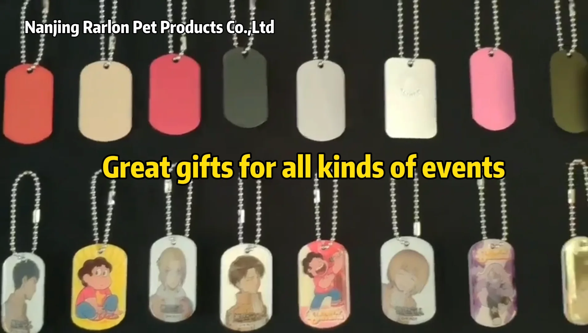 Stock lot custom logo aluminum dog tags with chain rubber silencer