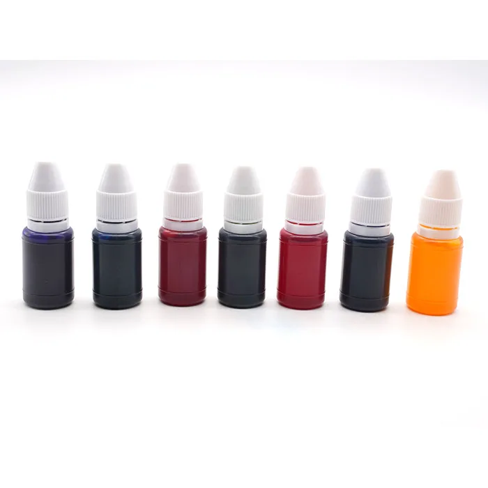 Containers Ink Multicolor 10ml Self Inking Stamp Refill Ink Multi-color Photosensitive Seal Flash ...