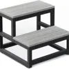 Gray square tube two-step stool