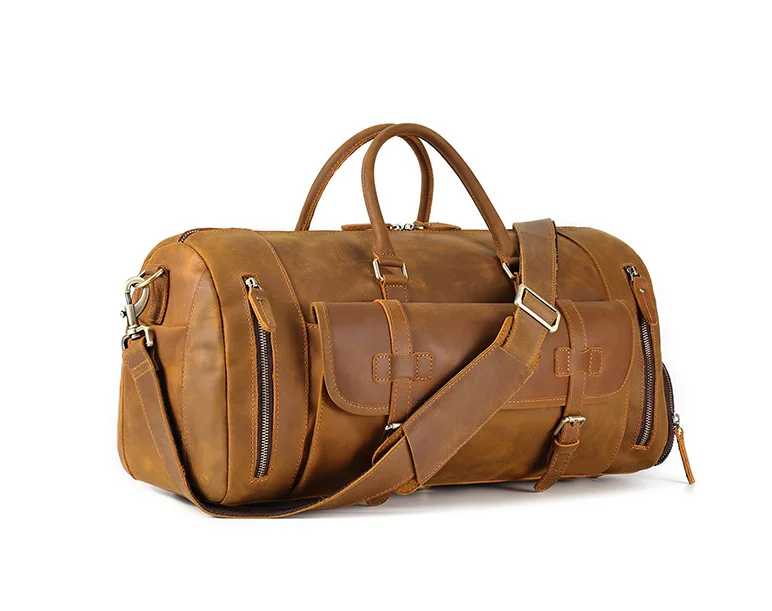 Cappuccino Leather Duffle Bag