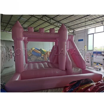 White Commercial Inflatable Bounce House With Ball Pit Bouncy Castle Party Wedding Jumping Bouncer And Slide Combo For Kids