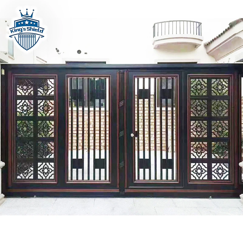 Vertical Aluminum Alloy Art Slat Driveway Main Folded Gate Kerala Large