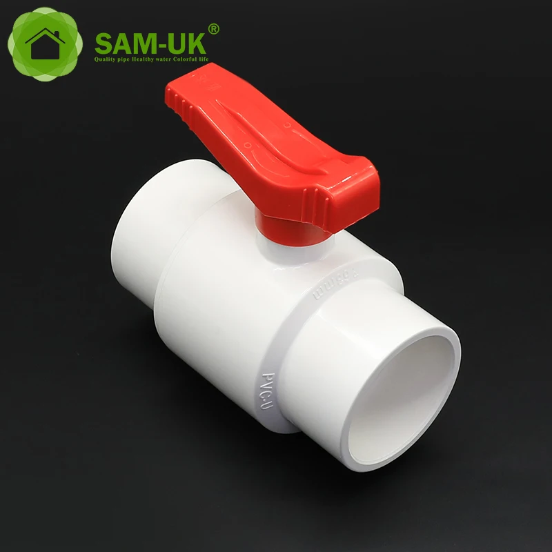 Factory Fabrication Export Sale Standard Replaceable Handle White Plastic Internal Thread Green Handle Press Ball Valves