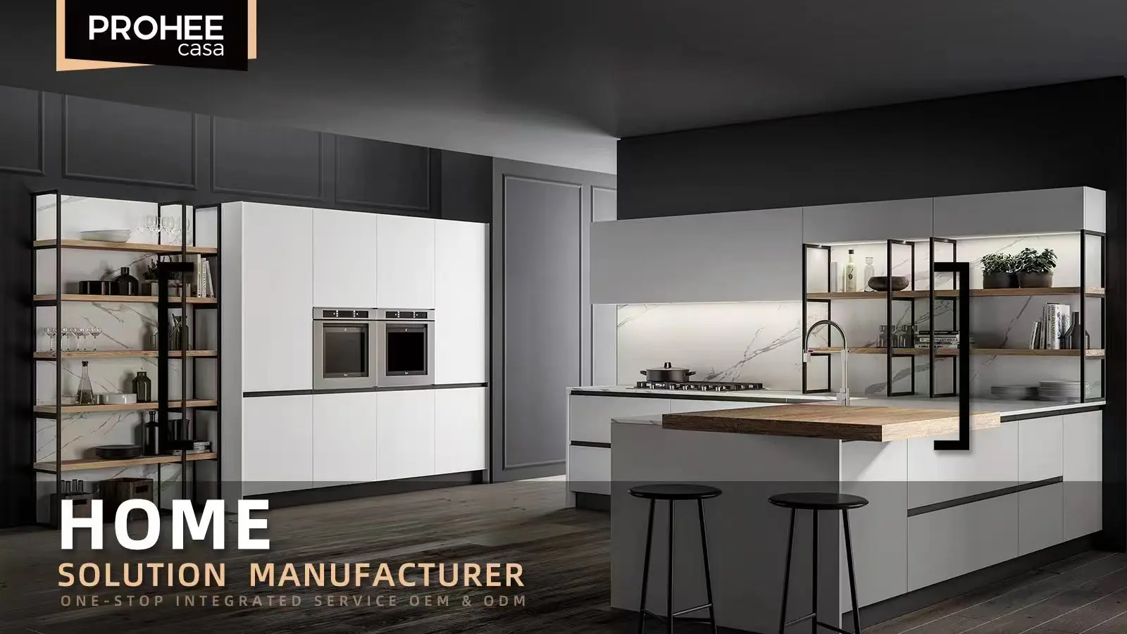 Modern Luxury Home Solid Wood Designs Modular Kitchen Set