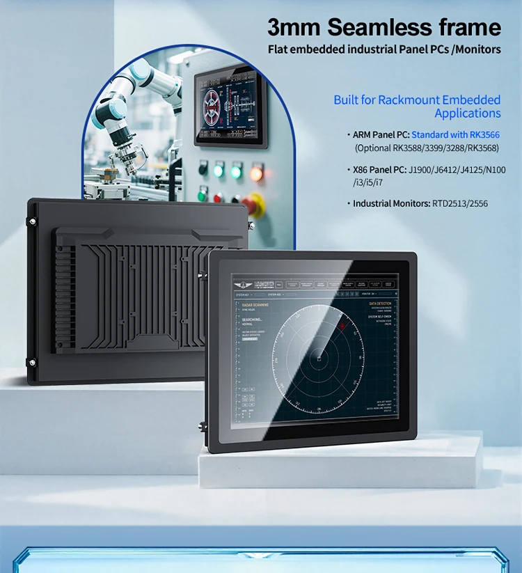 Industrial Waterproof All in One Panel PC Vesa Mounted Embedded Resistive/Capacitive Multitouch Touchscreen Industrial Tablet