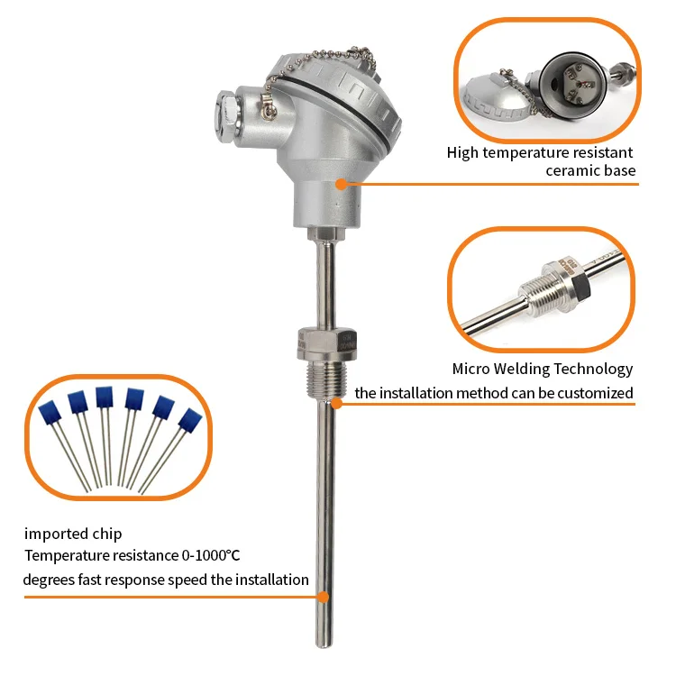 1200c cheap price pt100 thermal resistance k type rtd temperature thermocouple sensor