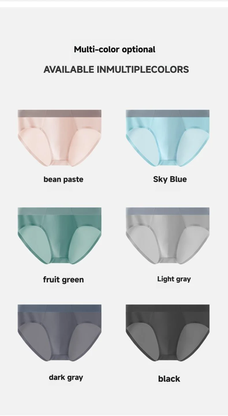 New Arrival Men's Underwear Breathable  Antibacterial Ice Silk Men's Briefs Nylon Men's Underpants Custom OEM Supplier