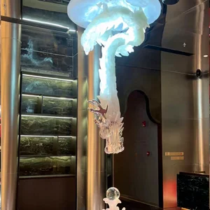 Bespoke High Quality Unique Design Dragon Shape Decorative Pendant Lamp Oval Hotel Lobby Banque Chandelier Lighting