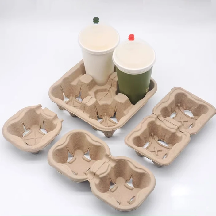 disposable coffee paper cup holder, take away recycling 2 or 4 cup holder coffee cup carrier