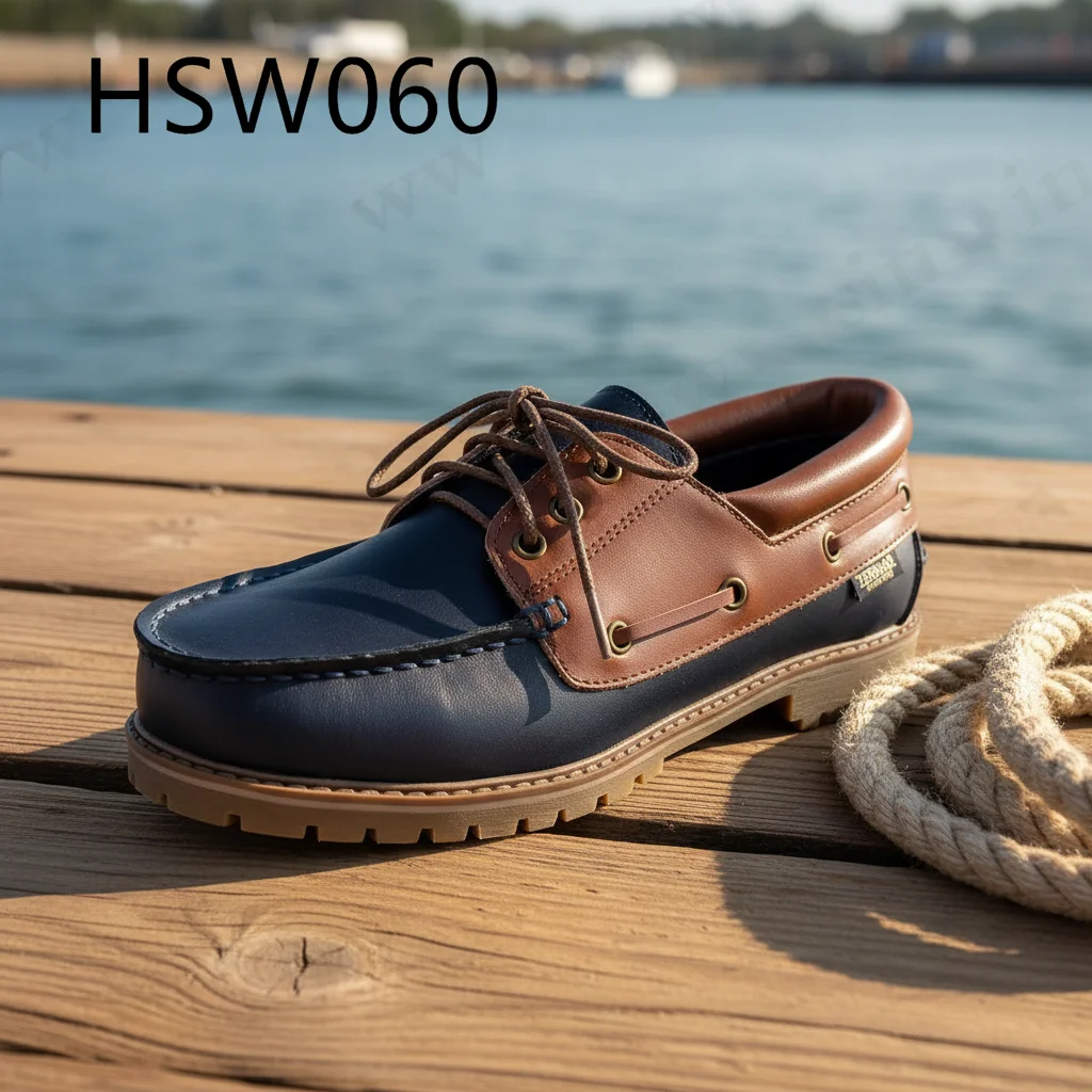 HY,Spain Popular Thick Bottom Design Fashion Moccasin Shoes for Sale Urban Wandering Waxed Laces Casual Boat Shoes HSW060