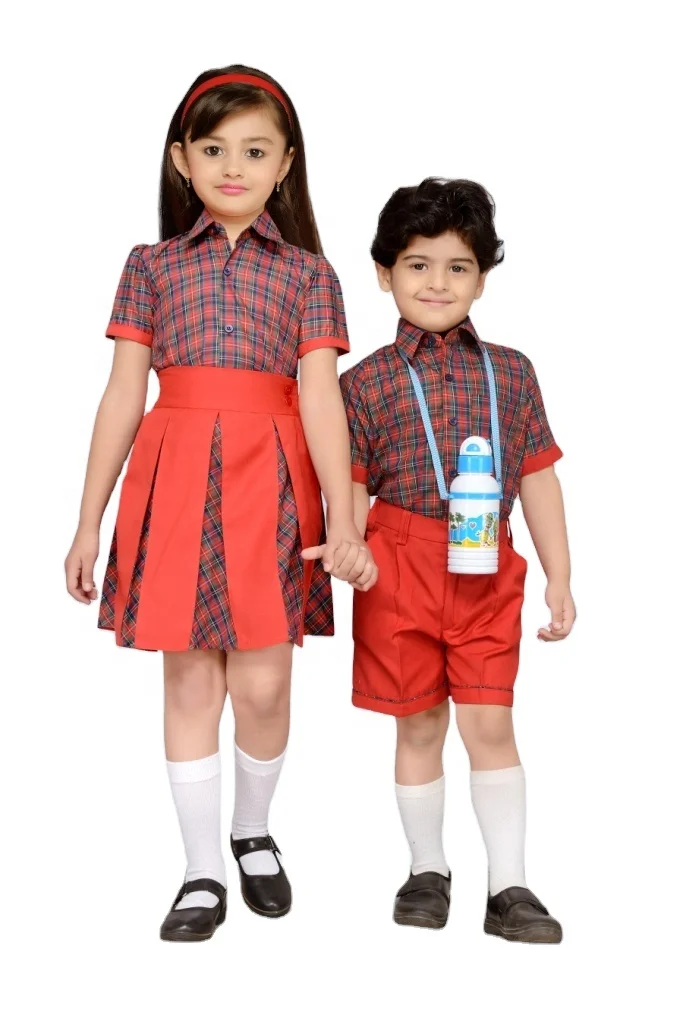 Custom Design Summer Primary School Uniform Shirts Boys Shorts And