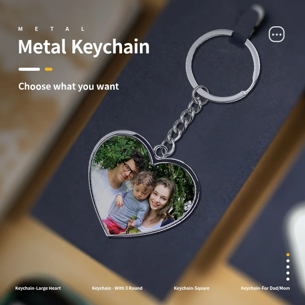 Prosub Wholesale Dad Mom Keychain Sublimation Blanks Key Chain Custom Printing Logo Metal Zinc