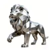 Stainless steel lion sculpture