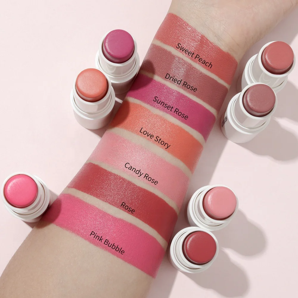 Face Makeup Cosmetics Contour and Blush on Stick Highlighter Custom Lip and Cheek Tint Rebranding Vegan Maquillaje Cream Blush