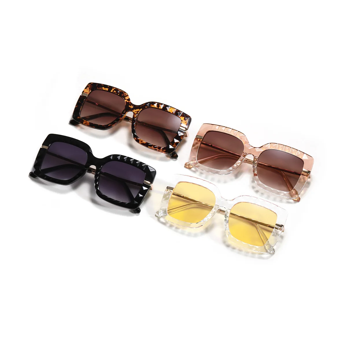 Wholesale Metal Frame Custom Logo Sun Glasses Vintage Square