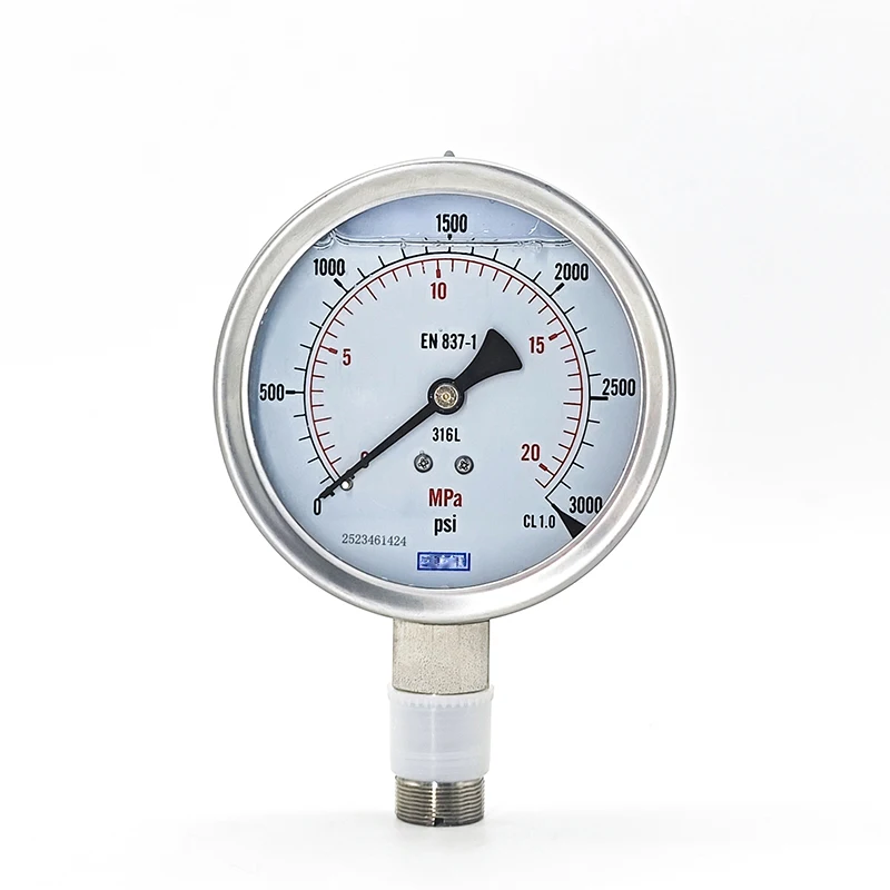 20mpa Oil Filled Wika Bourdon Tube/diaphragm Wika Pressure Gauge En 837