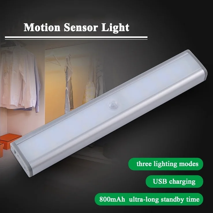 NEW 20LED CCT Switchable PIR Motion Sensor Night Lights USB Rechargeable LED Night Light for Cabinet Kitchen Wardrobe Lighting