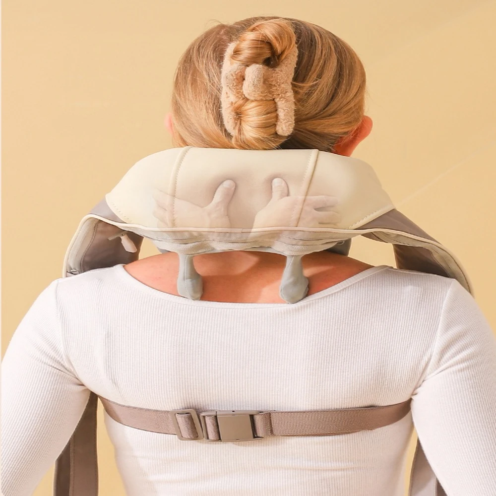 2025 Upgraded Electric Deep Tissue 3d Kneading Neck Massager Hands Free Portable Neck and Shoulder Massager for Pain Relief