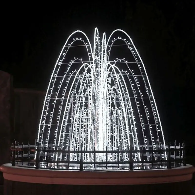 3d Large Christmas Arch Rbg Led Holiday New Year Decorative Water Proof Luminous Fountain Motif Lights