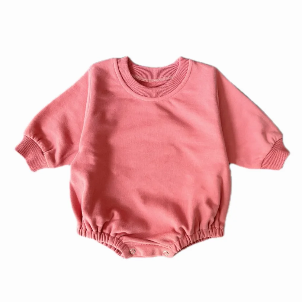 Custom Unisex Baby Boy Girl Romper French Terry Sweater Cotton Long Sleeve Autumn Baby Clothes
