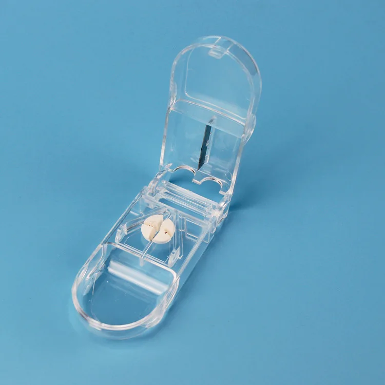 Portable Professional Plastic Pill Cutter Splitter Storage Compartment