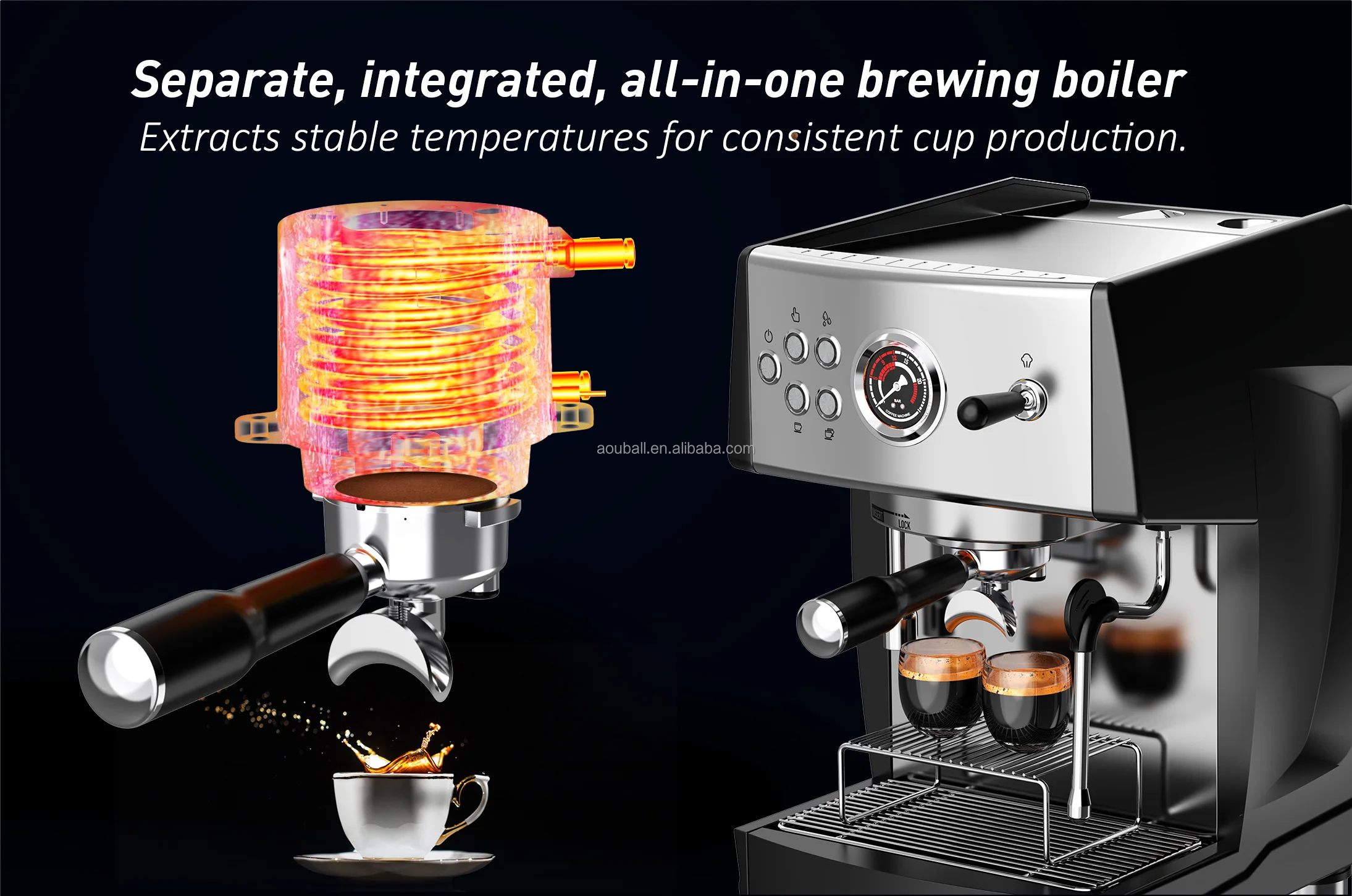 3 in 1 Smart Digital Espresso Machine 20 Bar Duel Boiler Buttons Aluminium 20 in 1 Digital Coffee Maker