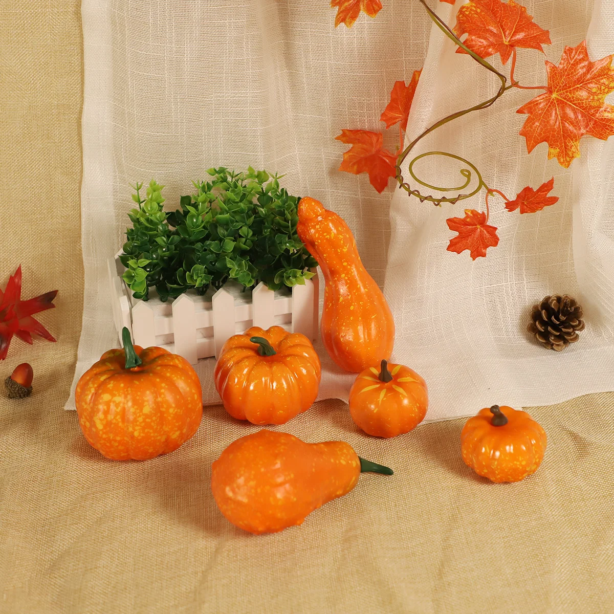 2024 New Design Artificial Plastic Pumpkin Foam Small Outdoor Garden Decoration Artificial Vegetable Fall Harvest Festival