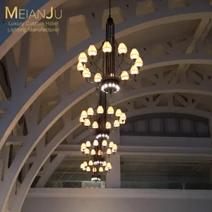Zhongshan Customizable Multi-Color Pendant Light Ceiling Lamp Premium Stainless Steel Fabric Shade for Hotel Lighting