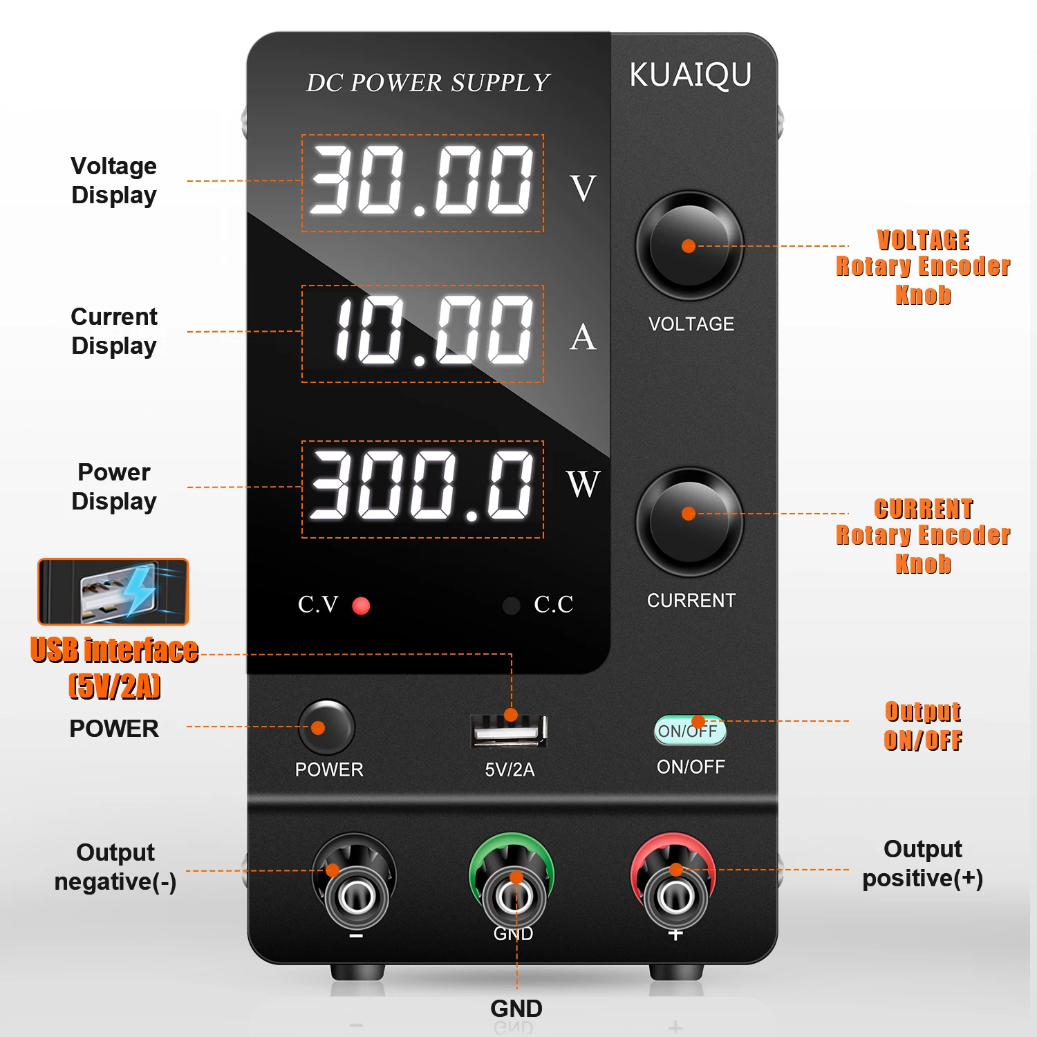 KUAIQU SPPS-C3010 - Reliable Desktop DC Power Supply
