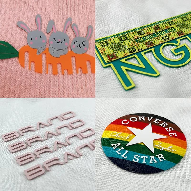 Hot-stamping Manufacturer Direct Sales Garment Heat Transfer Printing White Letter Logo Thick Plate Silicone