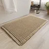 Polyester-cotton waffle pattern - minimalist brown