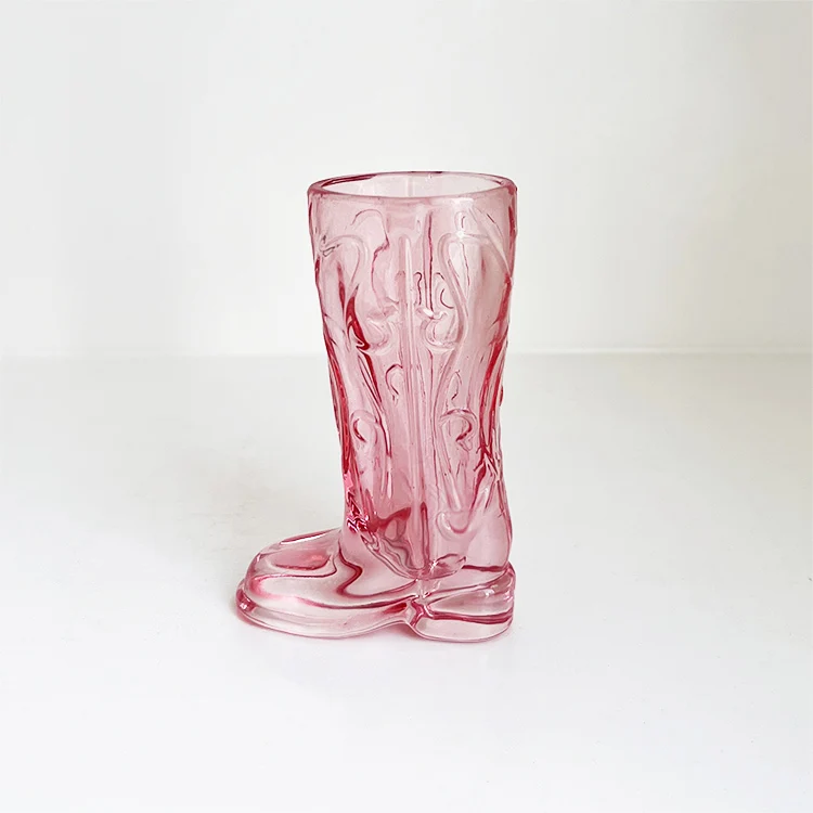 Wholesale Eco-Friendly Novelty Mini Crystal Cowboy Glass Boot Shot Glass Colorful  Small Boot Shaped Shot Glasses