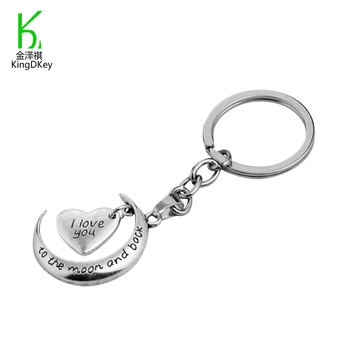 Wrapsify Vintage Moon Keychain - My Viking Queen - I Love You to The Moon and Back - Gkcb13006 Silver