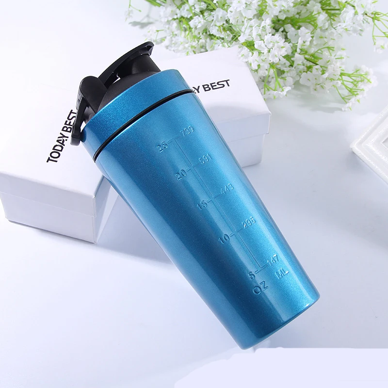 739Ml/25Oz Cup Shaker Bottle 304 Stainless Steel Metal Shake