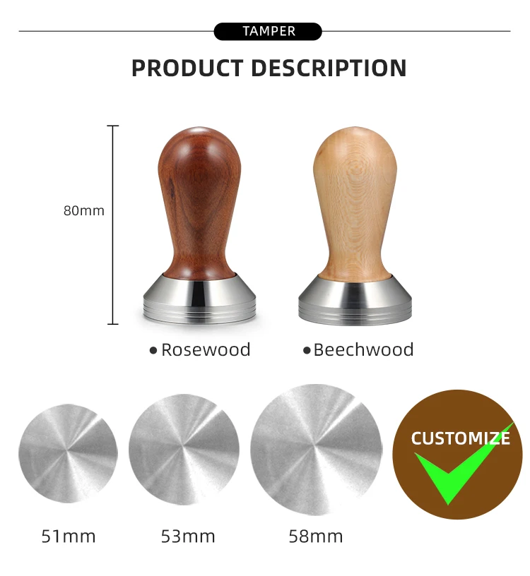 World Cuisine A4244053 53 mm Stainless Steel Espresso Tamper